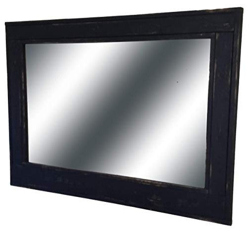 Herringbone Vanity Mirror, Kettle Black, 30"x42", Vertical