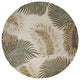 HomeRoots 8' Natural Beige Hand Tufted Tropical Leaves Round Indoor Area Rug