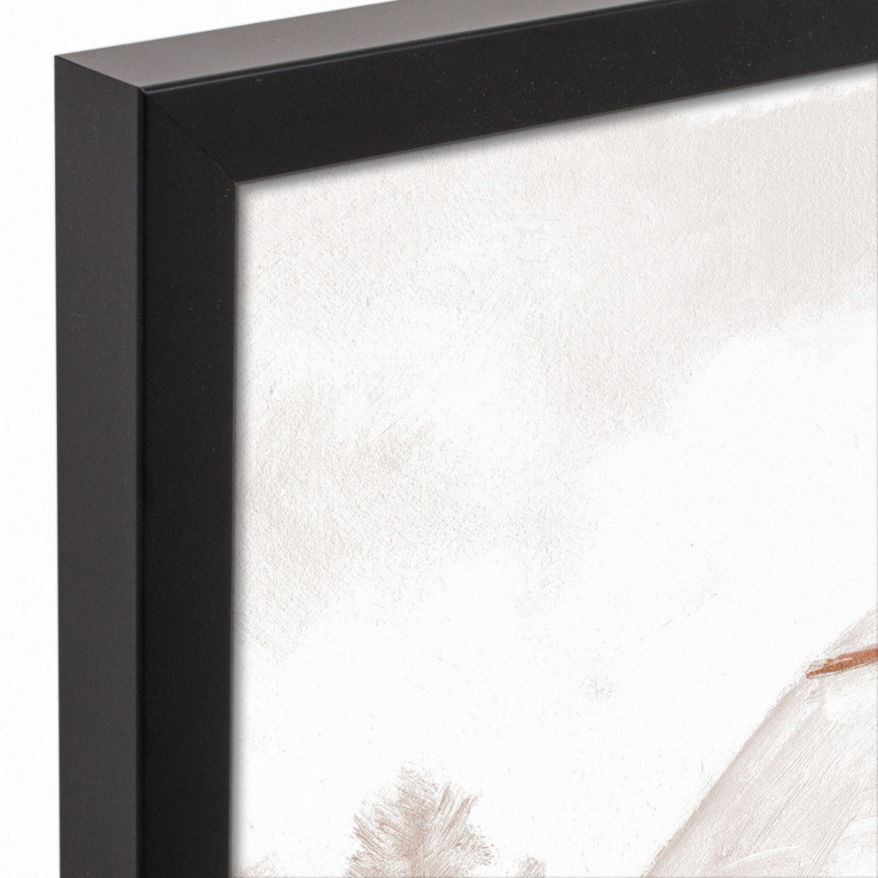 Barn Peachy Flower Field Framed Canvas 16x20 Black Framed Canvas