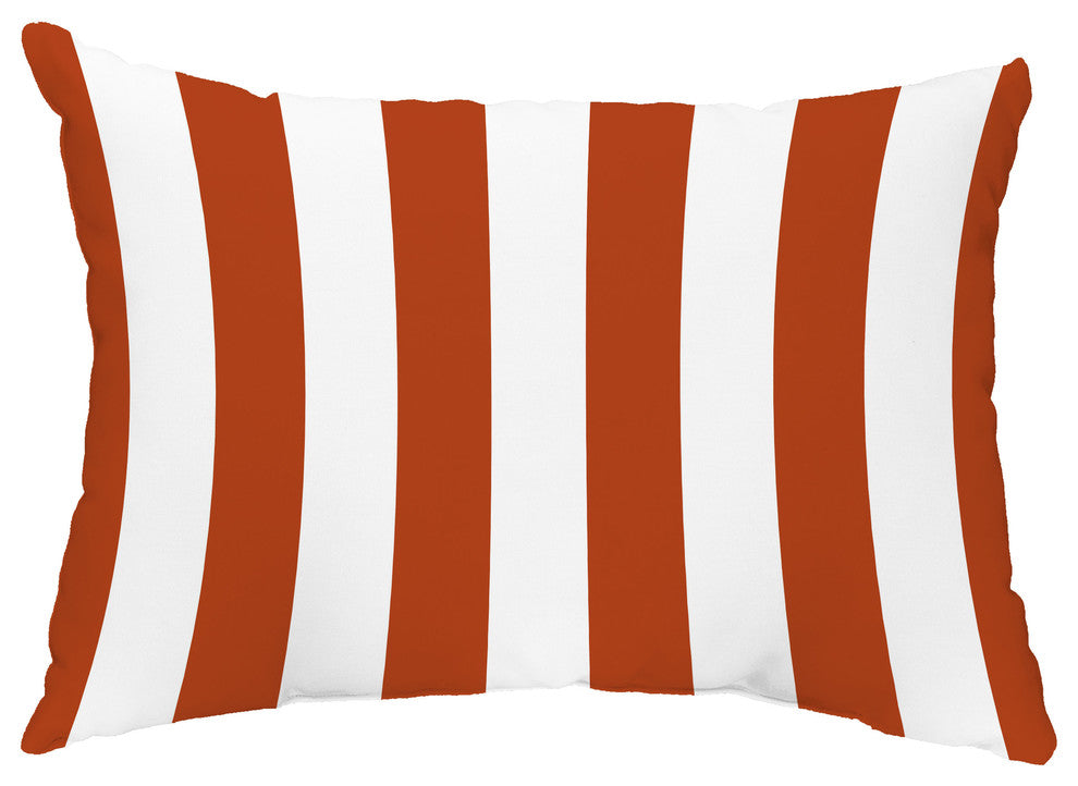 Rugby Stripe 14"x20" Decorative Stripe Outdoor Pillow, Orange