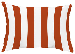 Rugby Stripe 14"x20" Decorative Stripe Outdoor Pillow, Orange