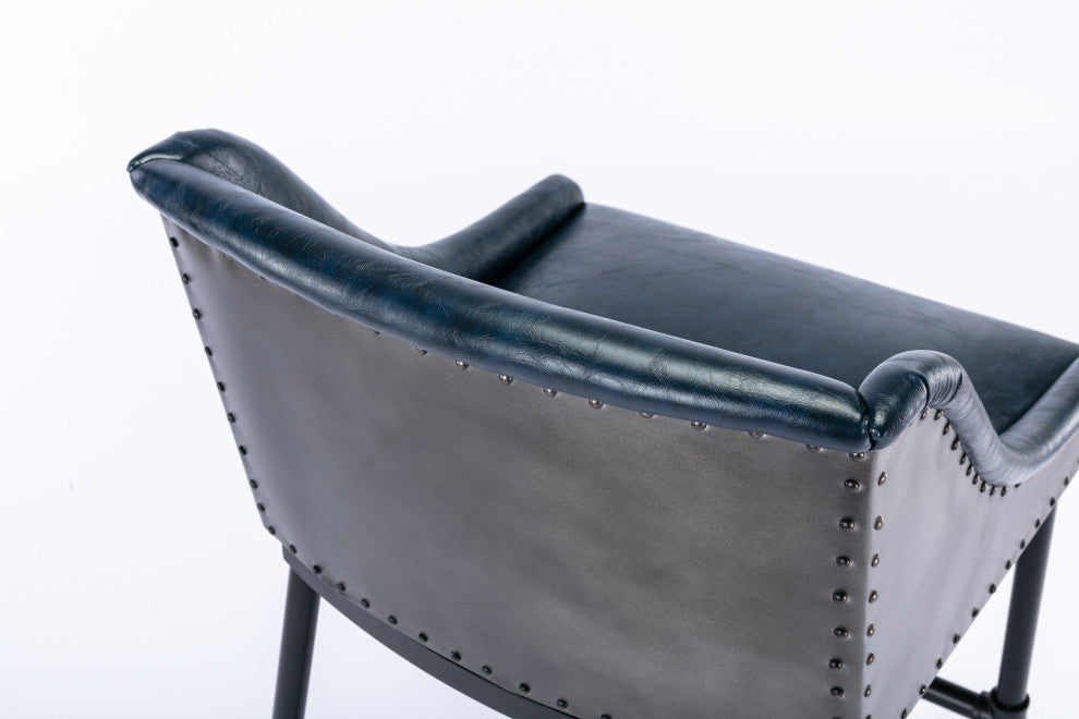 Parlor Adjustable Bar Stool, Midnight Blue