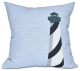Light House , Geometric Print Pillow, Black, 16"x16"