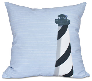 Light House , Geometric Print Pillow, Black, 16"x16"