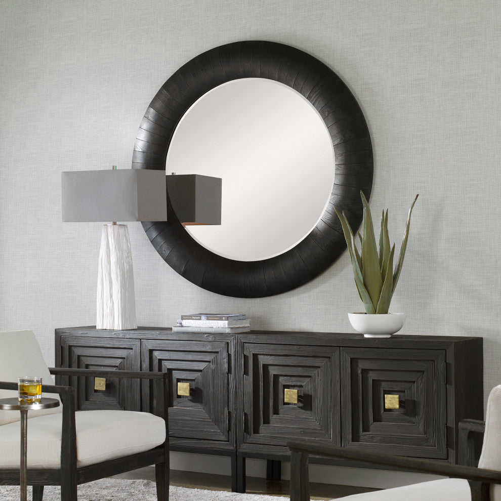 Uttermost 09855 Stockade Dark Round Mirror