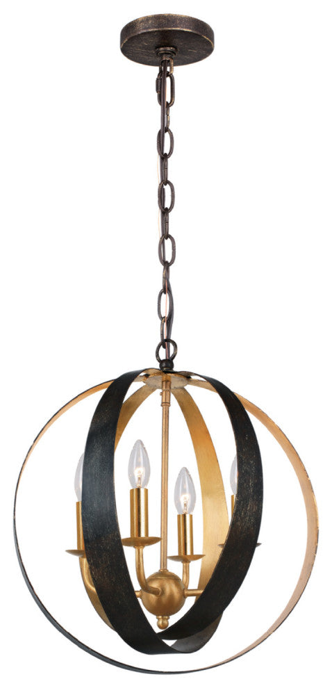 Luna 4 Light Bronze & Gold Sphere Mini Chandelier