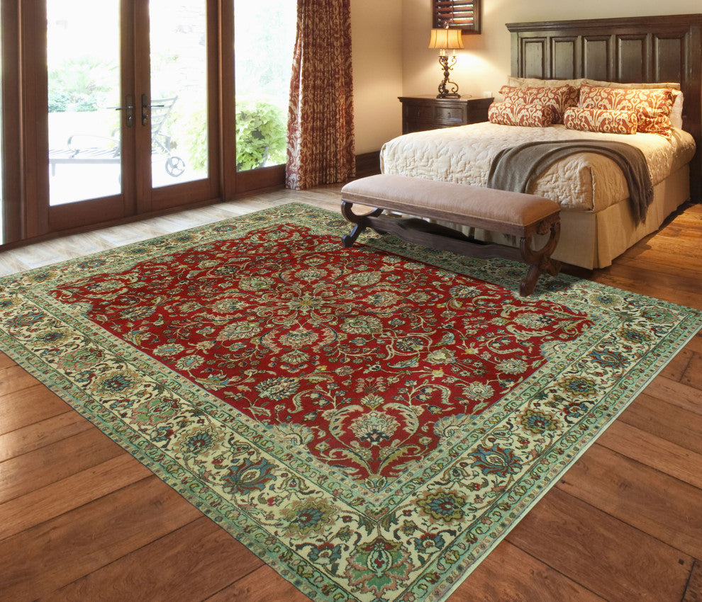 Fine Vintage Distressed Colemann Red/Ivory Rug, 8'0x11'3