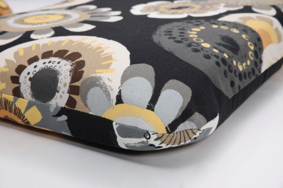Crosby Rounded Corners Chair Cushion, Black