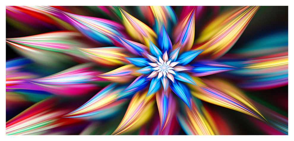 Exotic Multi Color Flower Petals, Large Floral Canvas Art Print, 60"x28"