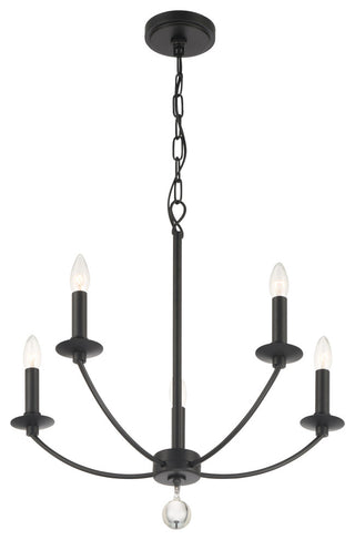 Crystorama Lighting Group MIL-8005 Mila 5 Light 23"W Taper Candle - Black