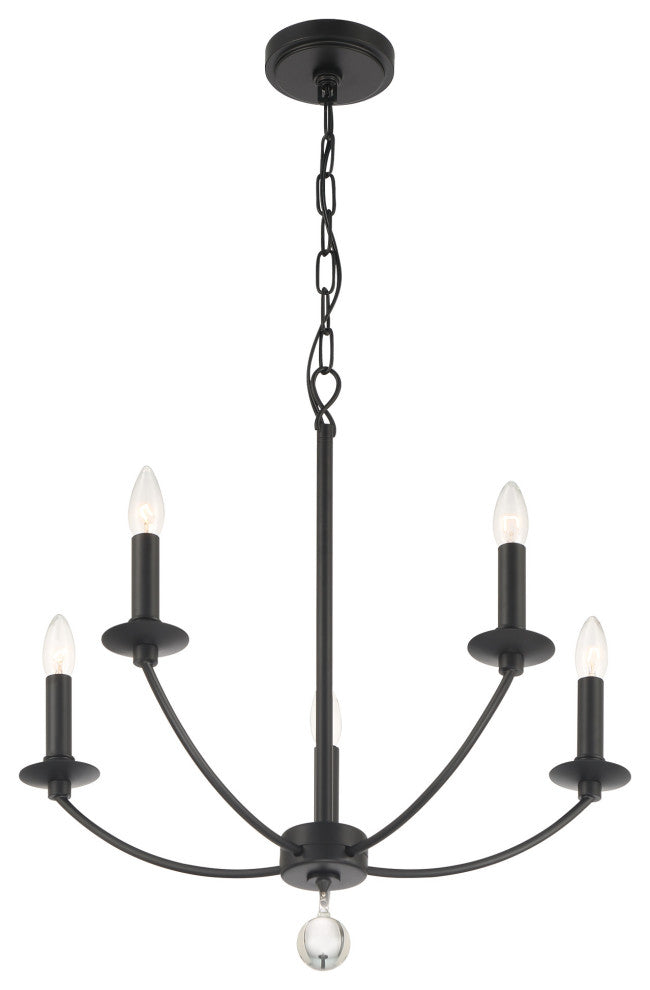 Crystorama Lighting Group MIL-8005 Mila 5 Light 23"W Taper Candle - Black