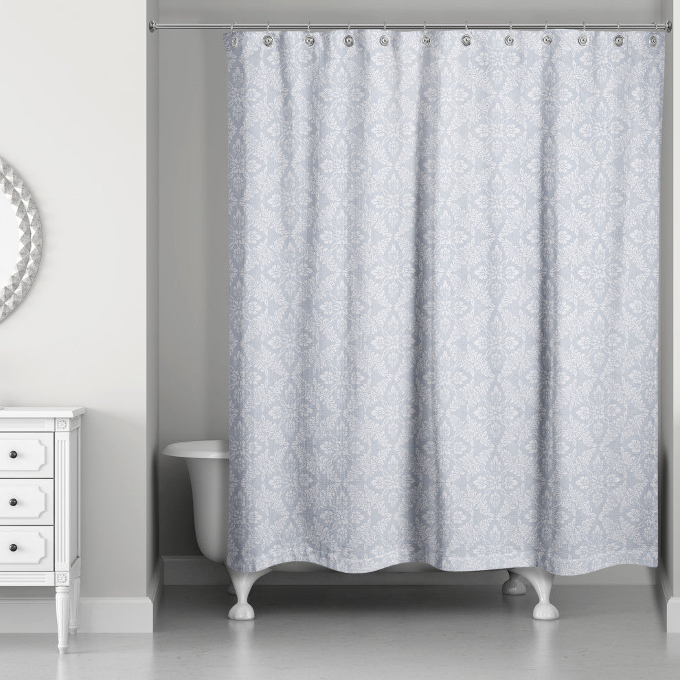 Medallion Blues 71x74 Shower Curtain