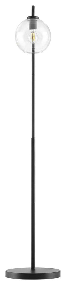Floor Lamp Light, Black, Glass, Metal, Modern, Mid Century Bistro Hospitality