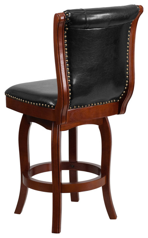 26" Cherry Wood Stool