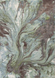 HomeRoots 9' x 13' Green and Brown Abstract Marble Area Rug