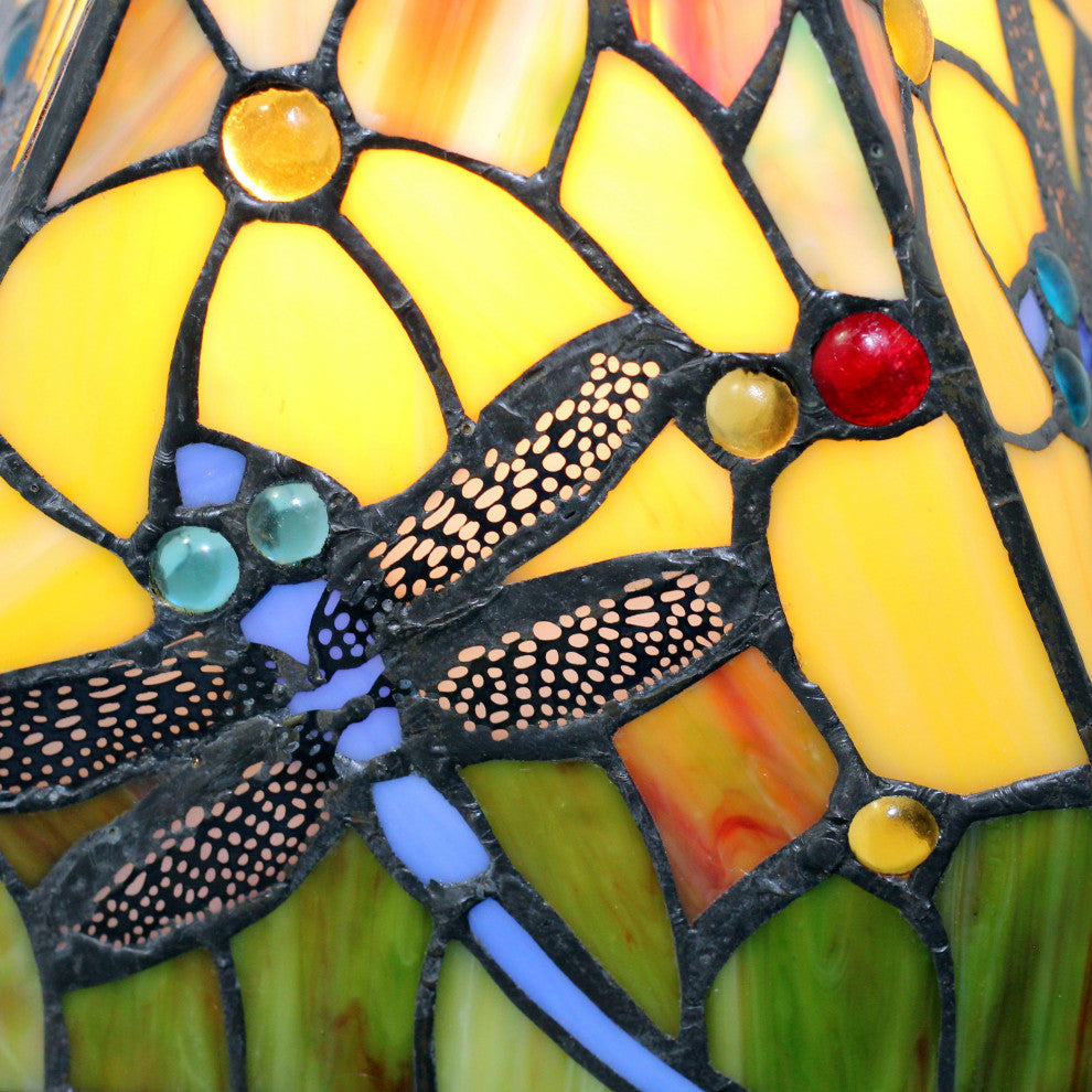 Tiffany Style Spindle Mini Table Lamp, 15" Tall