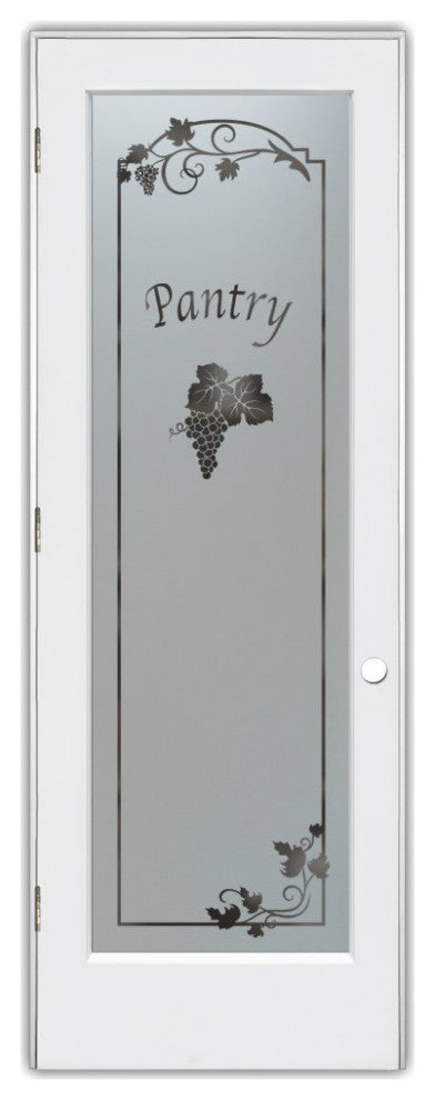 Pantry Door - Grape Cluster Grape Ivy - Primed - 30" x 80" - Knob on Right -...