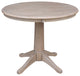 Round Top Pedestal Table, Washed Gray Taupe, 36"ch Round