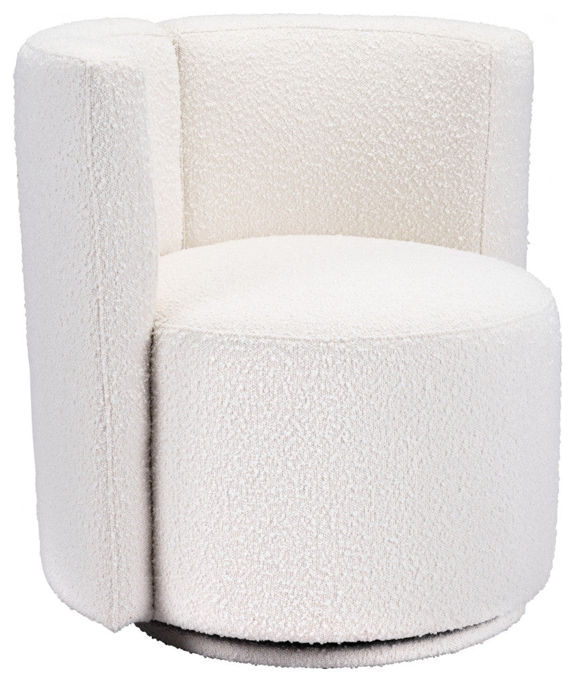 White Plush Accent Chair