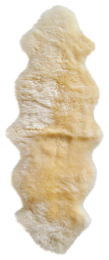 Natural 100% New Zealand Sheepskin Double, 2'x6', Gold