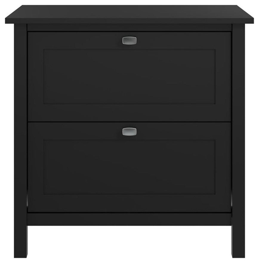 Broadview 2 Drawer Lateral File Cabinet in Classic Black - Engineered Wood
