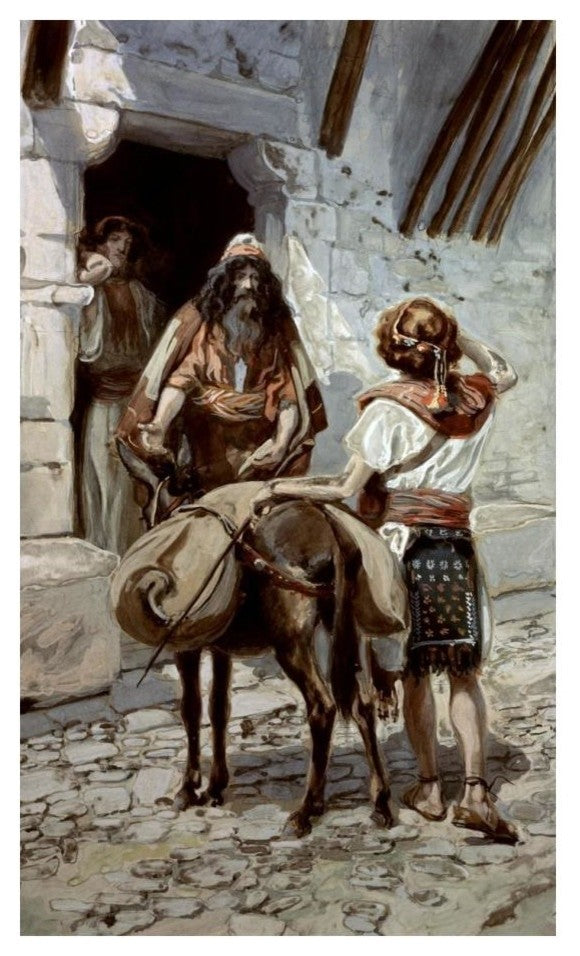 "David Takes Saul The Presents From Jesse" Paper Print by James Tissot, 15"x24"
