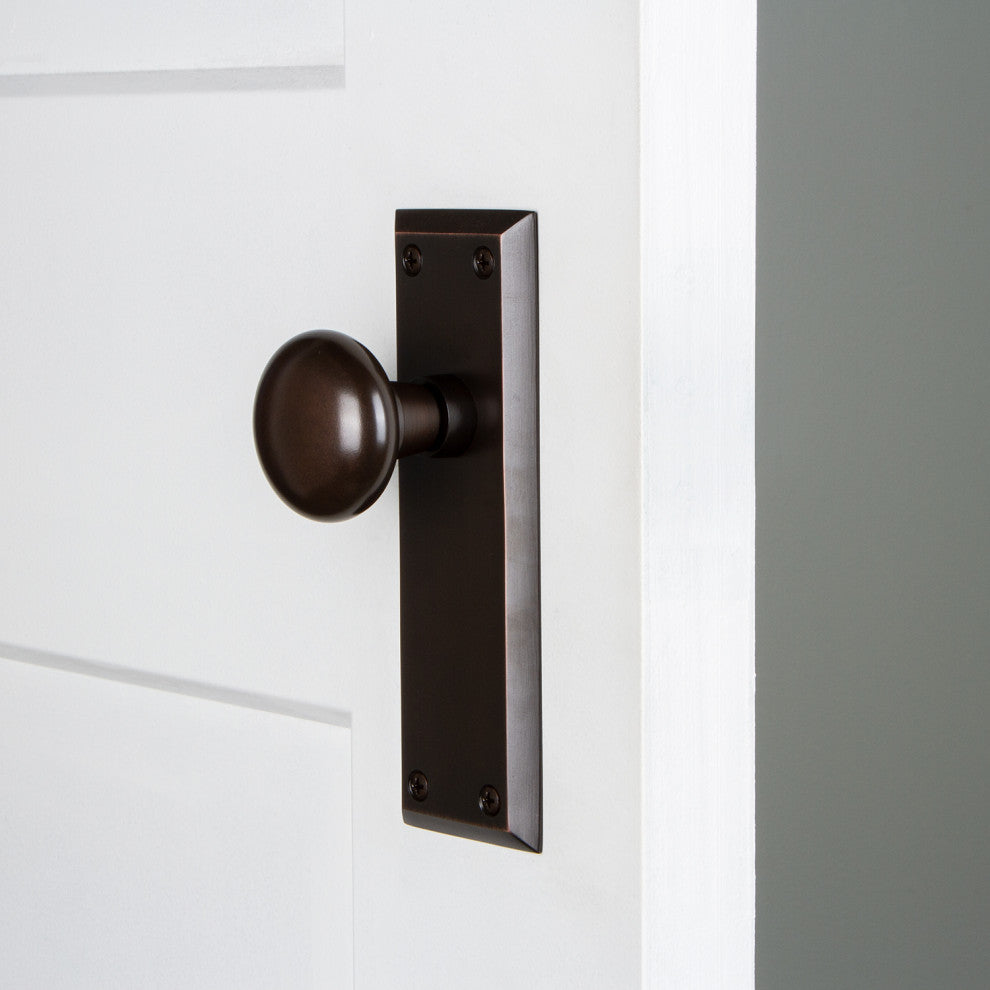 New York Plate Single Dummy New York Door Knob