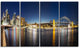 "Cityscape Sydney Nightfall" Panorama Canvas Print48"x28", 4-Panels