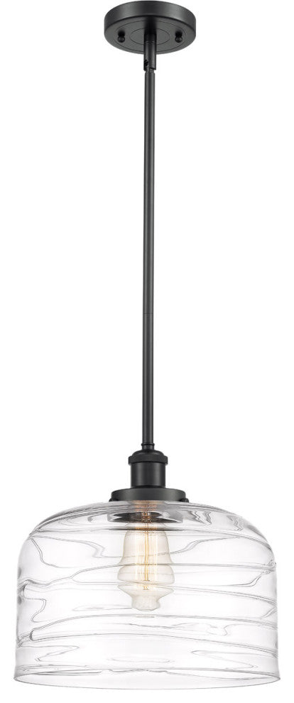Innovations 916-1S-BK-G713-L-LED Bell 1 Light 8" Mini Pendant, Matte Black