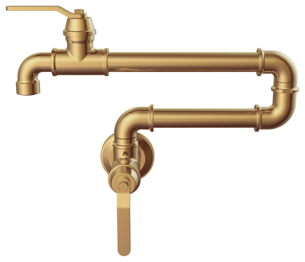 Kinzie Wall Mount Pot Filler Chrome, Brushed Bronze