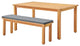 Side Dining Chair and Table Set, Wood, Brown Natural Gray, Modern, Outdoor