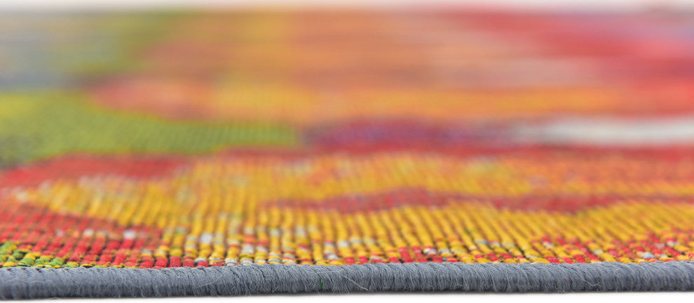 Unique Loom Ikat Outdoor Rug, Multicolored, 5'3"x8'