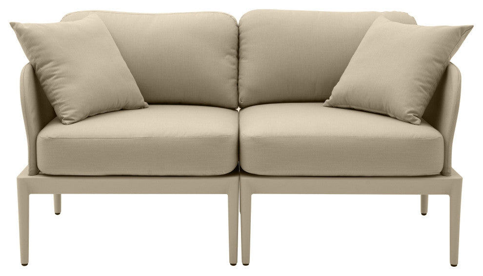 Kapri Taupe Modular Outdoor Loveseat Taupe