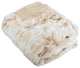 Oversized Ruched Faux Fur Blanket Jacquard Faux Fur Queen-Size Throw, Cream