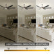 72 Brushed Chrome  Down Rod Mounted 6 Blades Ceiling Fan with Remote Control