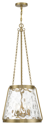 Crawford 4-Light Pendant, Matte Black, Warm Brass