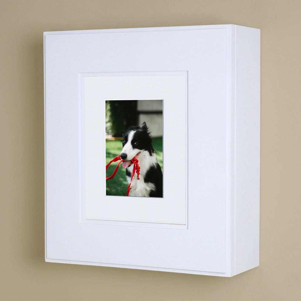 Compact Portrait Wall-Mount Picture Perfect Medicine Cabinets - 15-3/4"x13-3/4", Shaker White