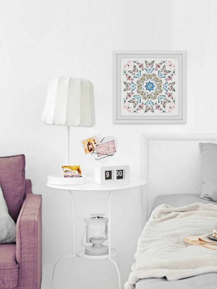 "Kaleidoscope Butterflies" Framed Painting Print, 24"x24"