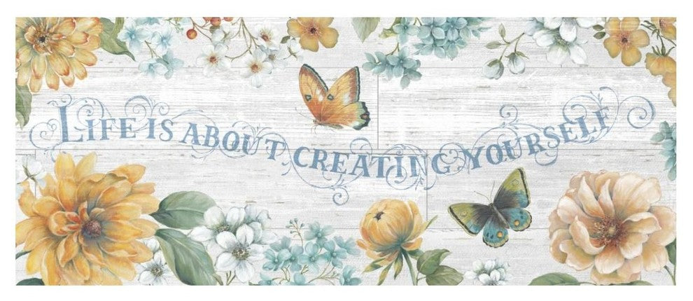 "Butterfly Bloom IV on Wood Gray" Paper Print by Daphne Brissonnet, 52"x22"