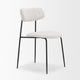 Casey Matte Black Metal With Gray Fabric Dining Chair, Set of 2