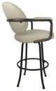 Swivel Counter Metal Pub Set - M-70 Stools 26" or 30", Ocean Beige - Brown, 26", Crackle Glass