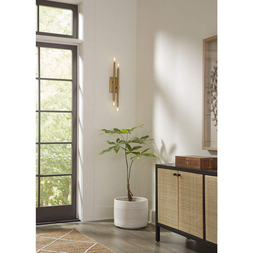 Arya Collection Four-Light Brushed Gold Luxe Wall Bracket