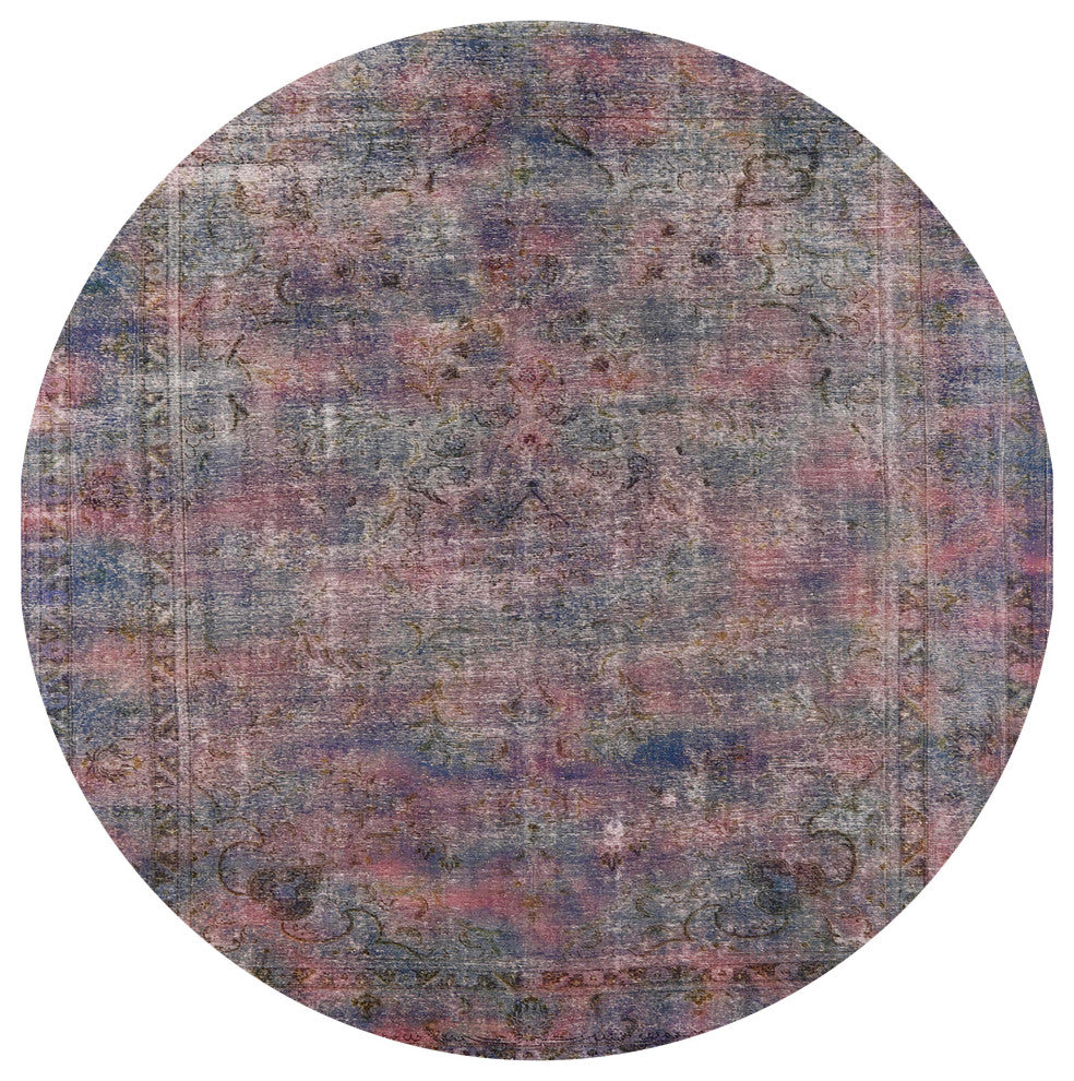 Ahgly Company Indoor Round Mid-Century Modern Area Rugs, 7' Round