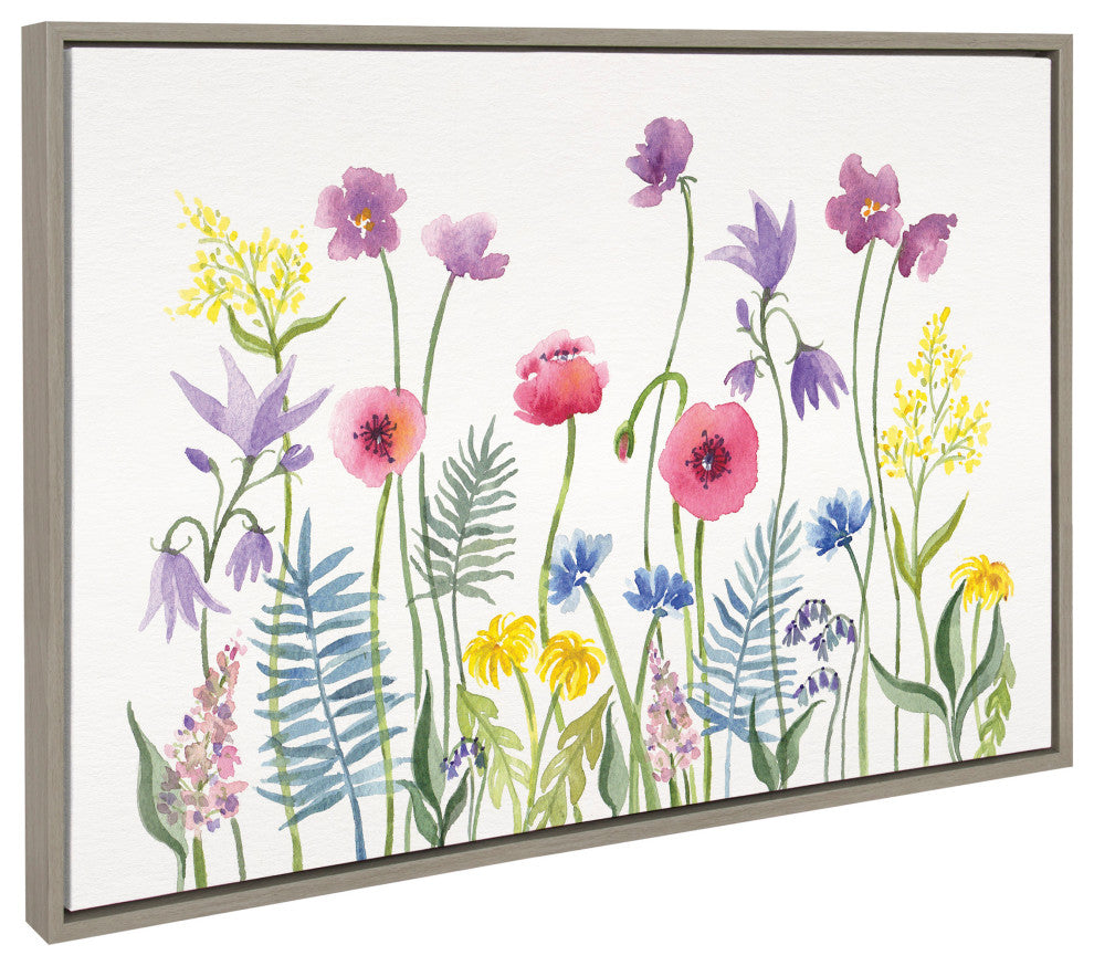 Sylvie Wildflorals Framed Canvas by Patricia Shaw, Gray 23x33