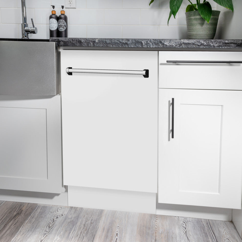 ZLINE 18" Tall Tub Dishwasher, White Matte With Stainless Steel Tub DWV-WM-18