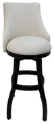 Swivel Bellissima Wood Stool, Ocean Beige Vinyl, Black, 34"
