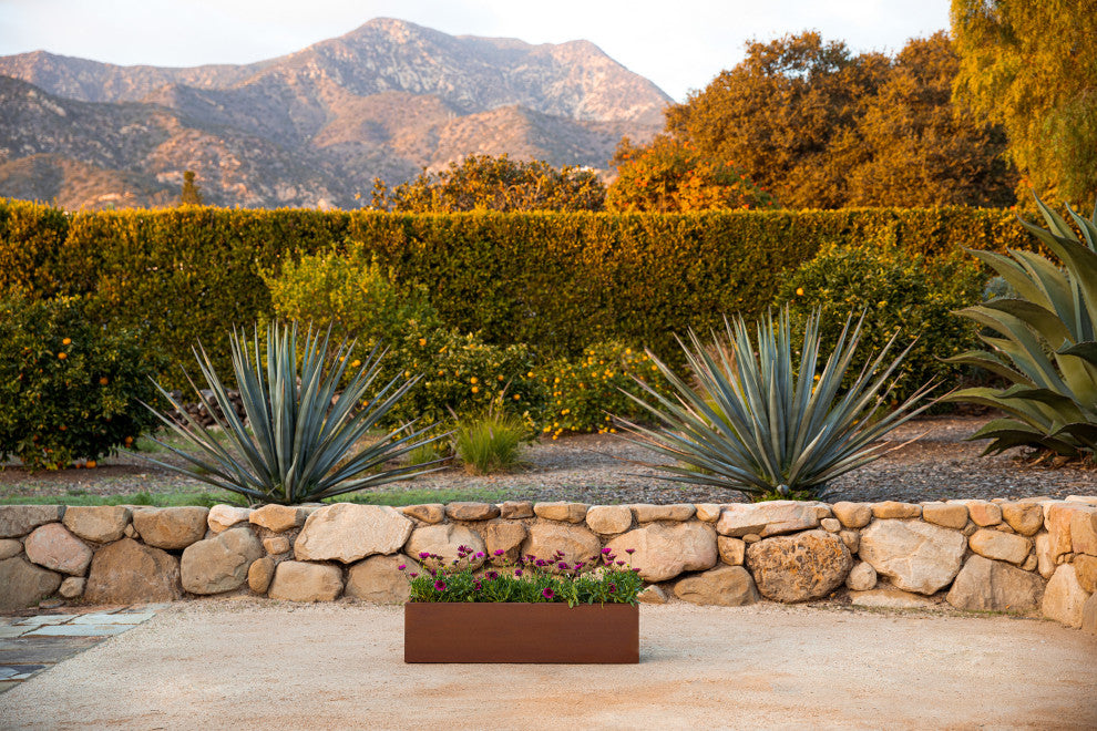 Metallic Series Corten Steel Window Box Planter, 36"