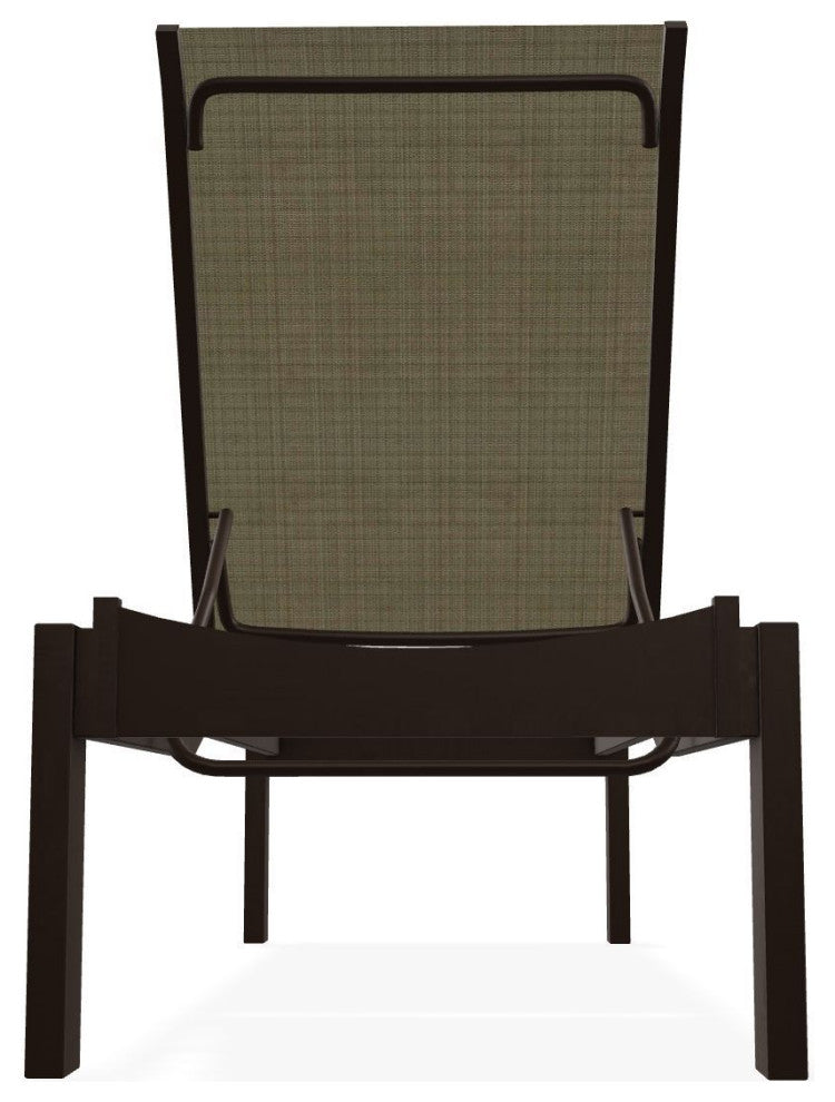 Leeward Sling Stackable Outdoor Chaise Lounge, Elevation Stone/Kona