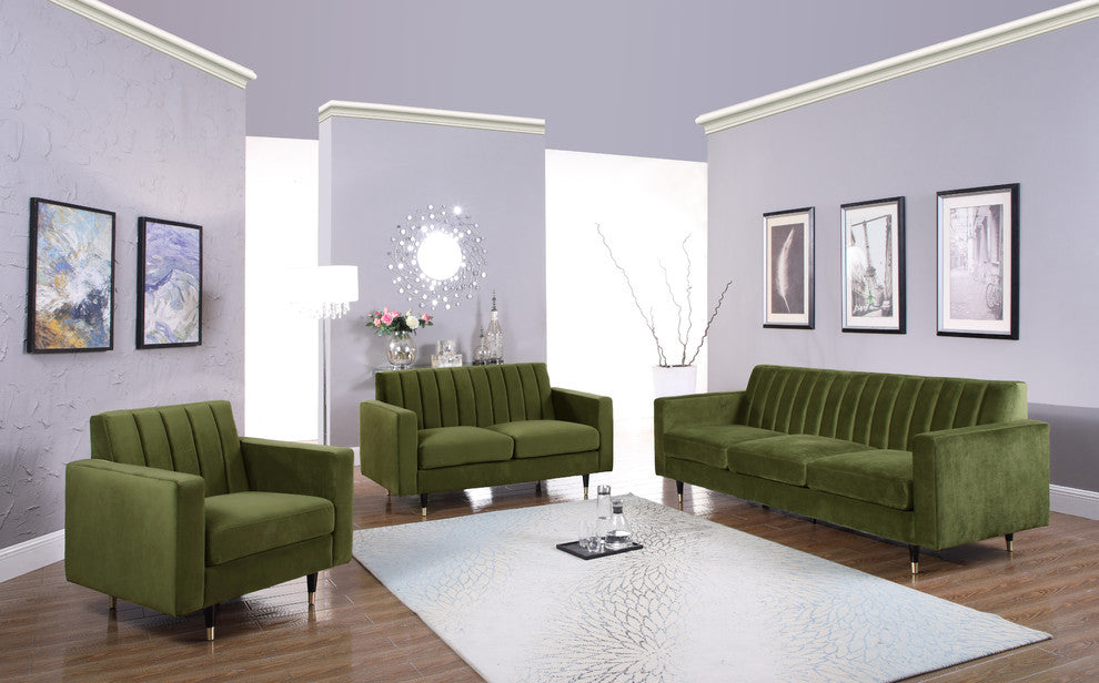 Lola Velvet Upholstered Chair, Olive