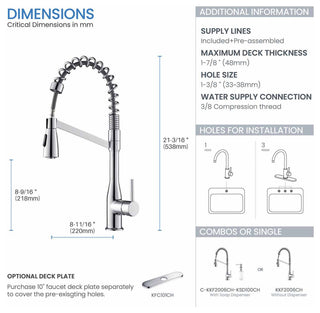Largo Single Handle Pull Down Kitchen Faucet, Chrome